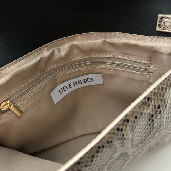 Steve Madden Snake Print Clutch - Tan and Black - Picture 5 of 12